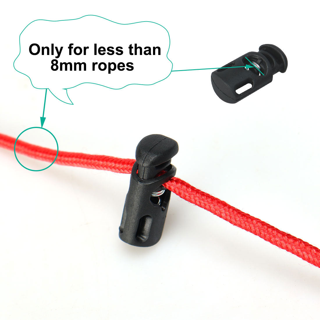 uxcell Uxcell 20pcs Plastic Cord Lock Stopper Spring Toggle Fastener Slider Organizer