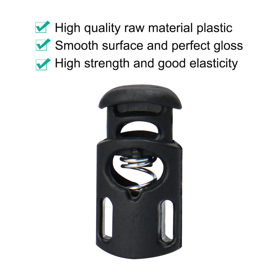 uxcell Uxcell 20pcs Plastic Cord Lock Stopper Spring Toggle Fastener Slider Organizer