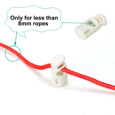 Harfington Uxcell 20pcs Plastic Cord Lock Stopper Spring Toggle Fastener Slider Organizer