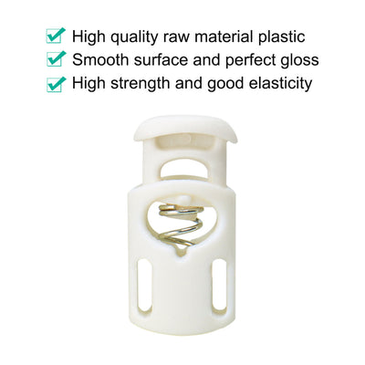 Harfington Uxcell 20pcs Plastic Cord Lock Stopper Spring Toggle Fastener Slider Organizer