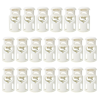 Harfington Uxcell 20pcs Plastic Cord Lock Stopper Spring Toggle Fastener Slider Organizer