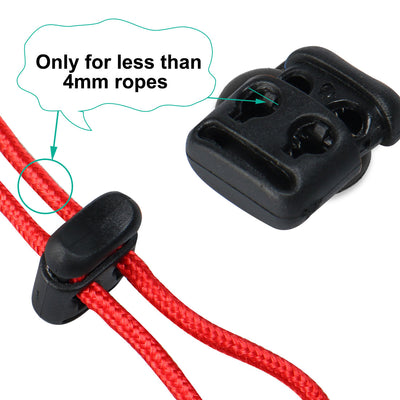 Harfington Uxcell 6pcs Plastic Cord Lock Stoppers End Spring Toggle Fasteners Organizer