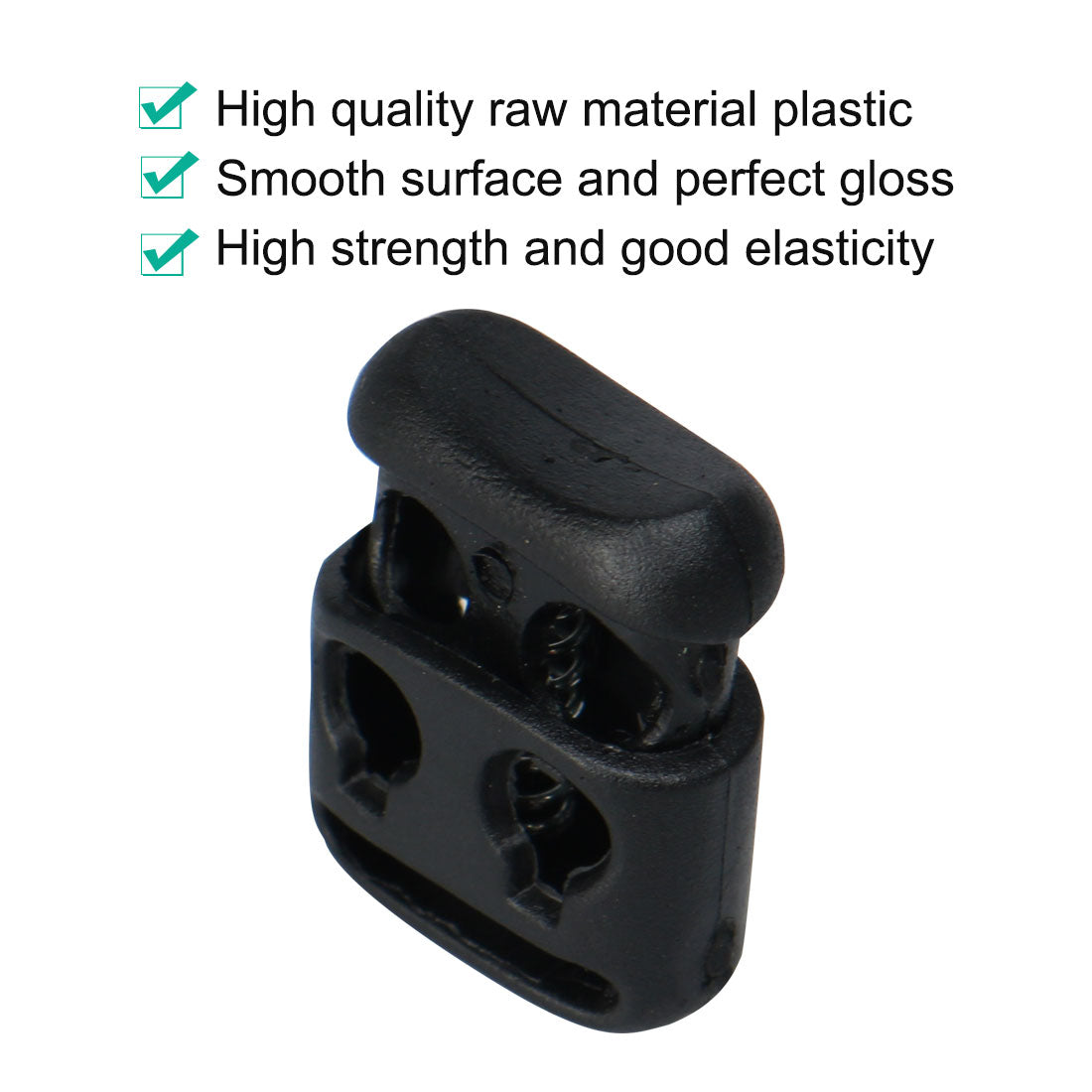 uxcell Uxcell 6pcs Plastic Cord Lock Stoppers End Spring Toggle Fasteners Organizer