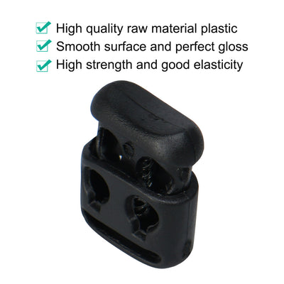 Harfington Uxcell 6pcs Plastic Cord Lock Stoppers End Spring Toggle Fasteners Organizer