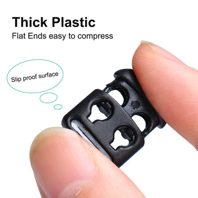 Harfington Uxcell 6pcs Plastic Cord Lock Stoppers End Spring Toggle Fasteners Organizer