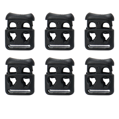 Harfington Uxcell 6pcs Plastic Cord Lock Stoppers End Spring Toggle Fasteners Organizer