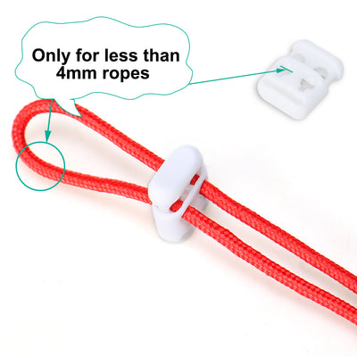 Harfington Uxcell 6pcs Plastic Cord Lock Stoppers End Spring Toggle Fasteners Organizer