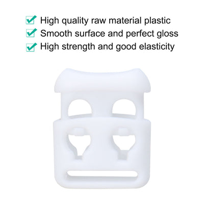Harfington Uxcell 6pcs Plastic Cord Lock Stoppers End Spring Toggle Fasteners Organizer