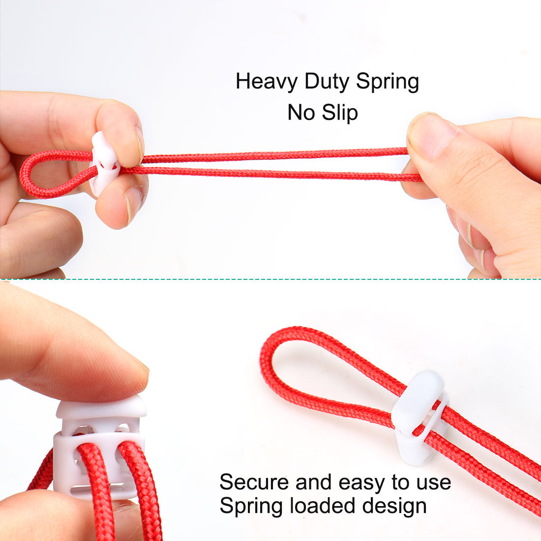 uxcell Uxcell 6pcs Plastic Cord Lock Stoppers End Spring Toggle Fasteners Organizer
