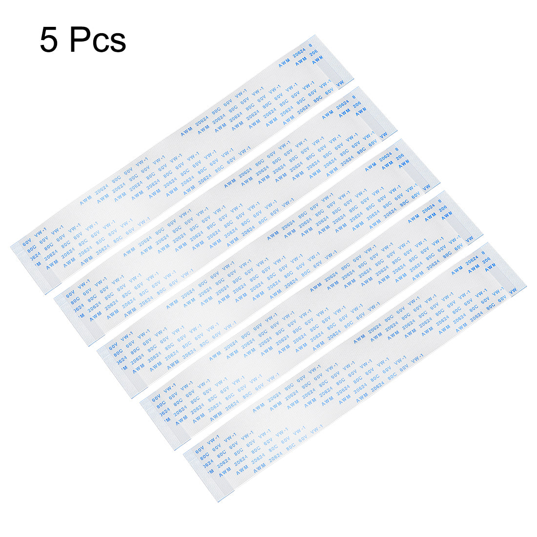 uxcell Uxcell Flexible Flat Cable, 50 Pins 0.5mm Pitch 150mm FPC FFC Flexible Ribbon Cable  for LCD TV Car Audio DVD Player Laptop 5Pcs (A Type)