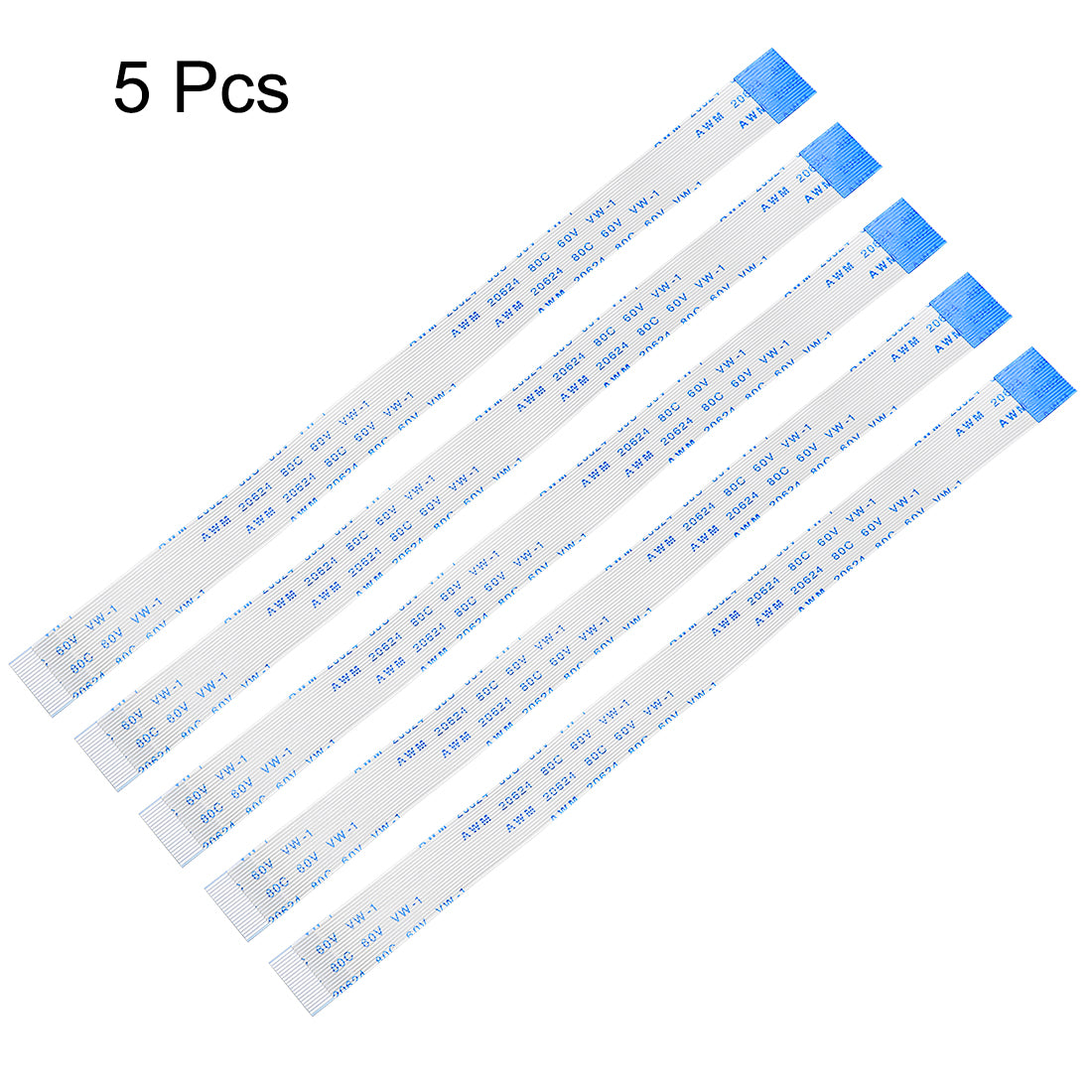 uxcell Uxcell Flexible Flat Cable, 20 Pins 0.5mm Pitch 150mm FPC FFC Flexible Ribbon Cable  for LCD TV Car Audio DVD Player Laptop 5Pcs (B Type)