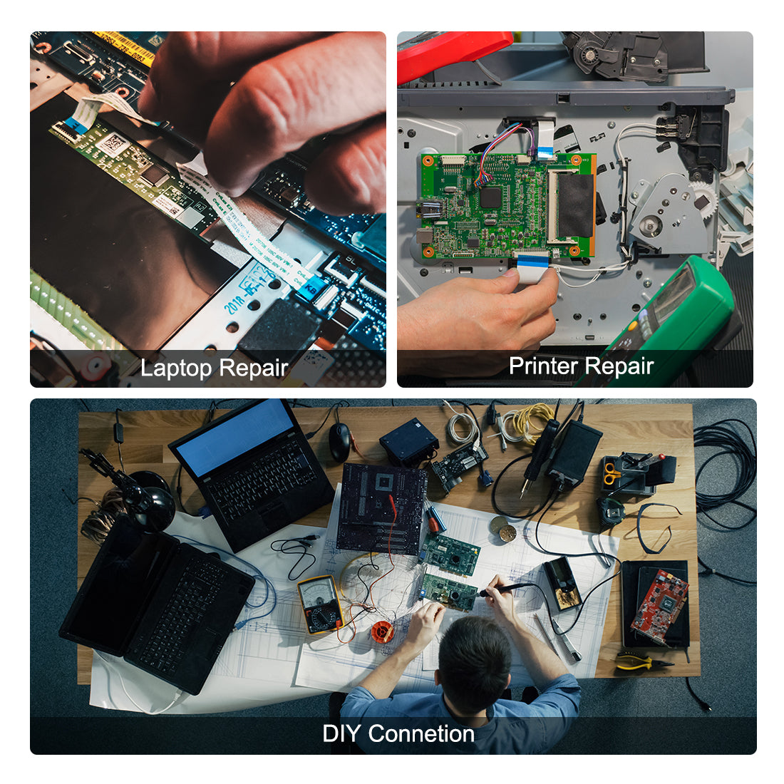 uxcell Uxcell Flexible Flat Cable, 20 Pins 0.5mm Pitch 150mm FPC FFC Flexible Ribbon Cable  for LCD TV Car Audio DVD Player Laptop 5Pcs (B Type)