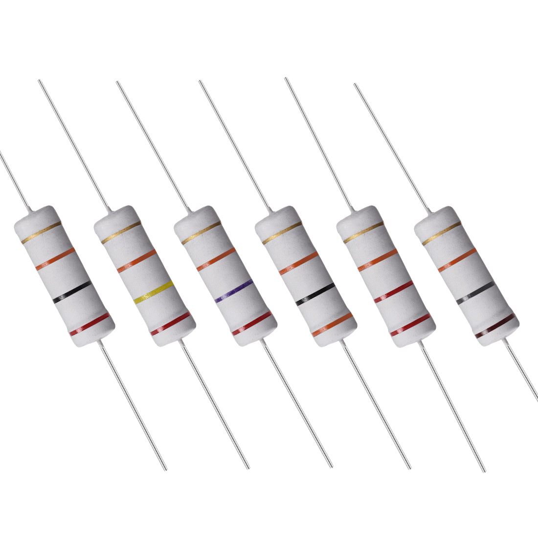 uxcell Uxcell 60 Pcs 5W Metal Oxide Film Resistor 18KR,20KR,22KR,24KR,27KR,30KR Ohm 5%