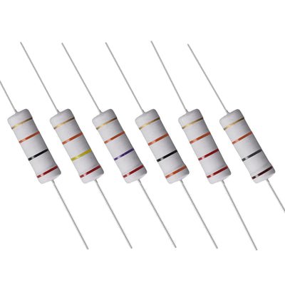 uxcell Uxcell 60 Pcs 5W Metal Oxide Film Resistor 18KR,20KR,22KR,24KR,27KR,30KR Ohm 5%