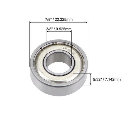 Harfington R6ZZ Ball Bearing 3/8"x7/8"x9/32" Double Shielded ABEC-5 Bearings 10pcs