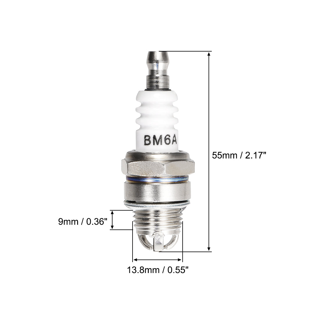 Harfington BM6A Spark Plug 3 Electrode , for M7 / L7T / CJ8 / 1560 Spark Plug Replacement , 4pcs