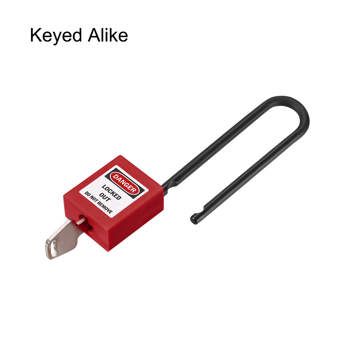 uxcell Uxcell Lockout Tagout Safety Padlock 76mm Nylon Shackle Keyed Alike Red