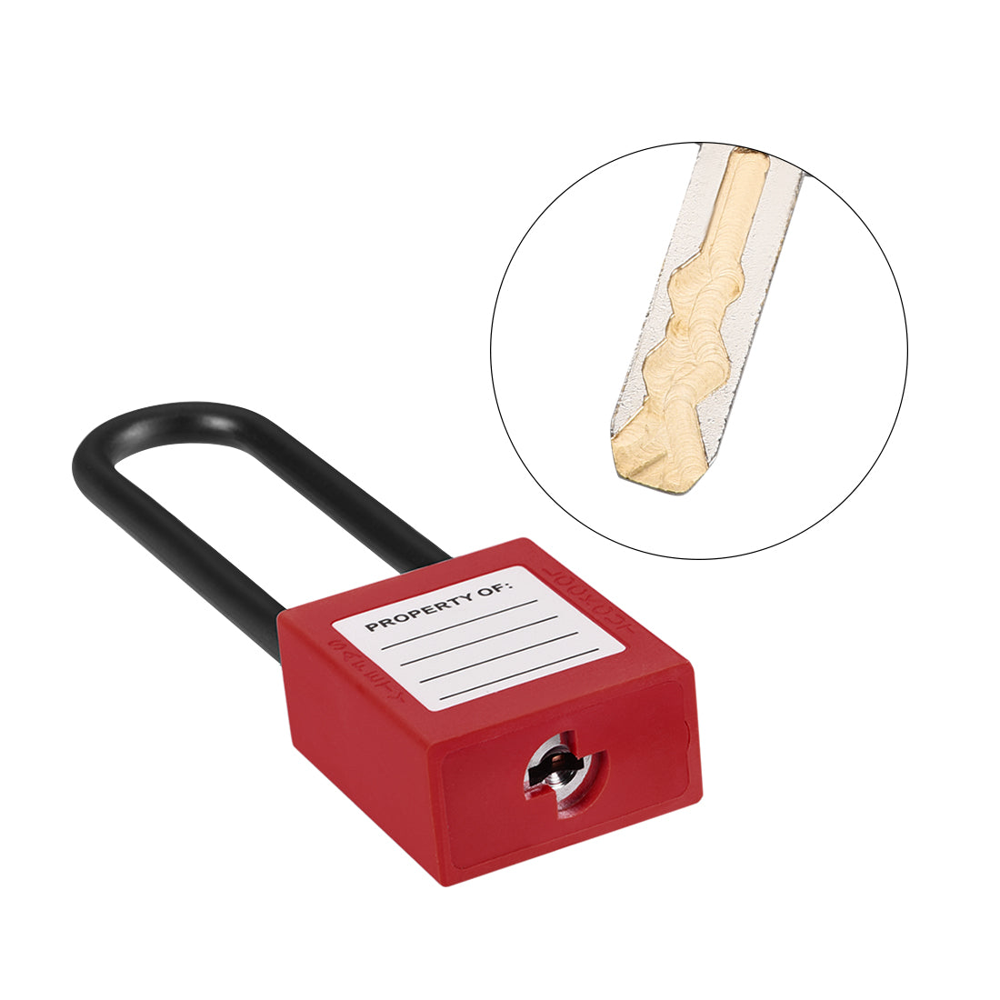 uxcell Uxcell Lockout Tagout Safety Padlock 76mm Nylon Shackle Keyed Alike Red