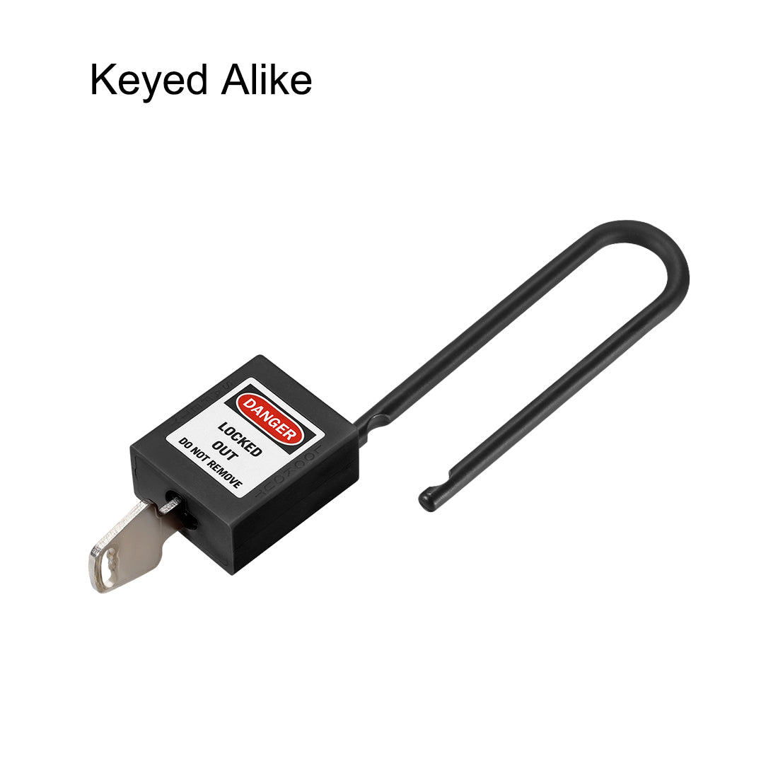 uxcell Uxcell Lockout Tagout Safety Padlock 76mm Nylon Shackle Keyed Alike Black