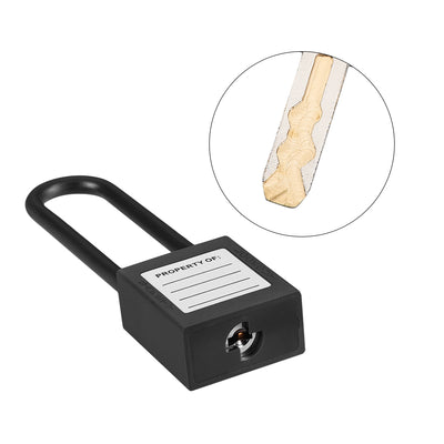 Harfington Uxcell Lockout Tagout Safety Padlock 76mm Nylon Shackle Keyed Alike Black
