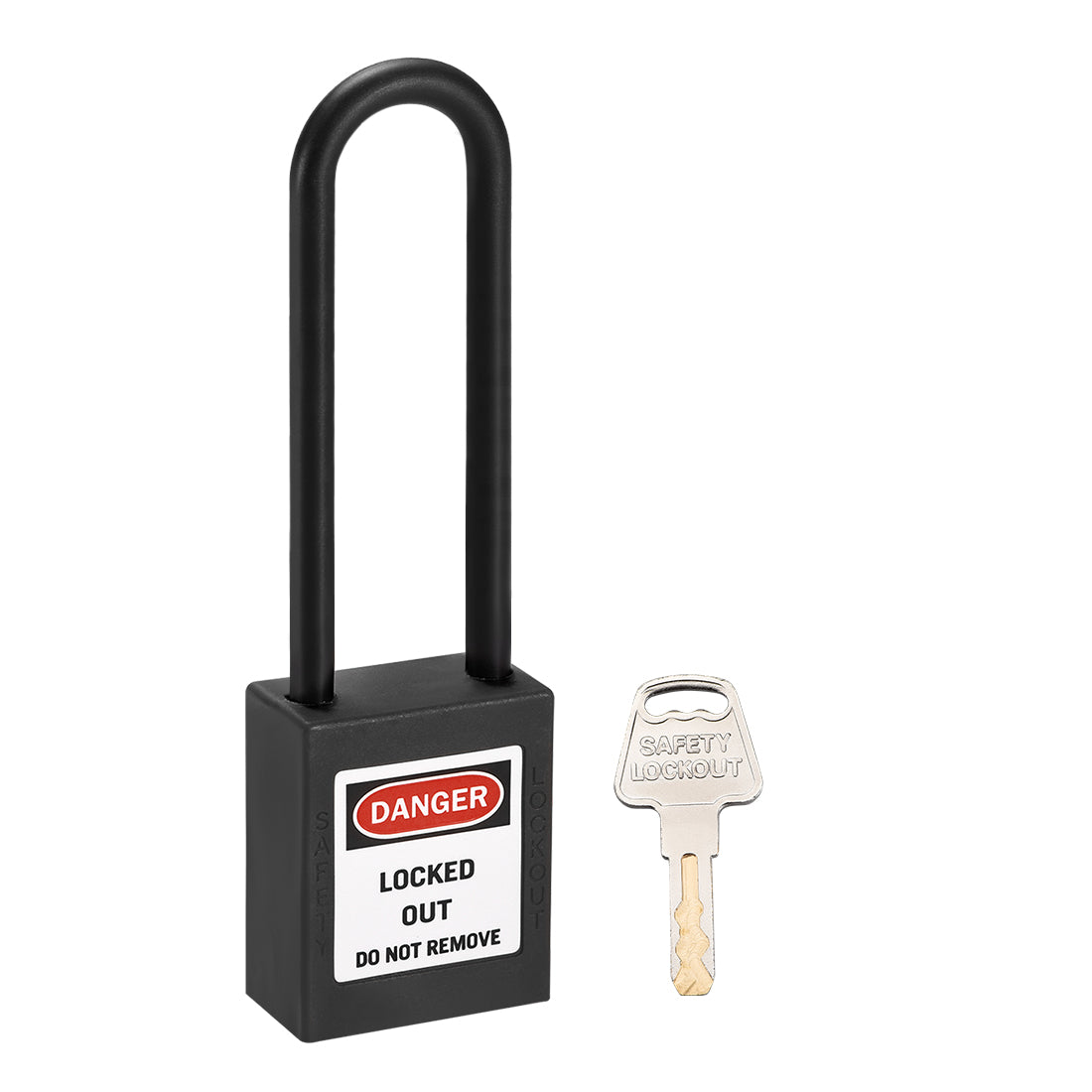 uxcell Uxcell Lockout Tagout Safety Padlock 76mm Nylon Shackle Keyed Alike Black