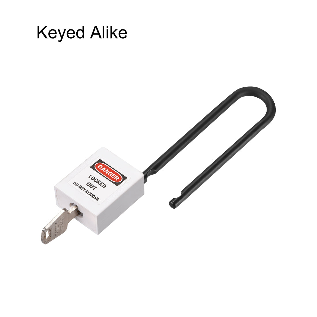uxcell Uxcell Lockout Tagout Safety Padlock 76mm Nylon Shackle Keyed Alike White