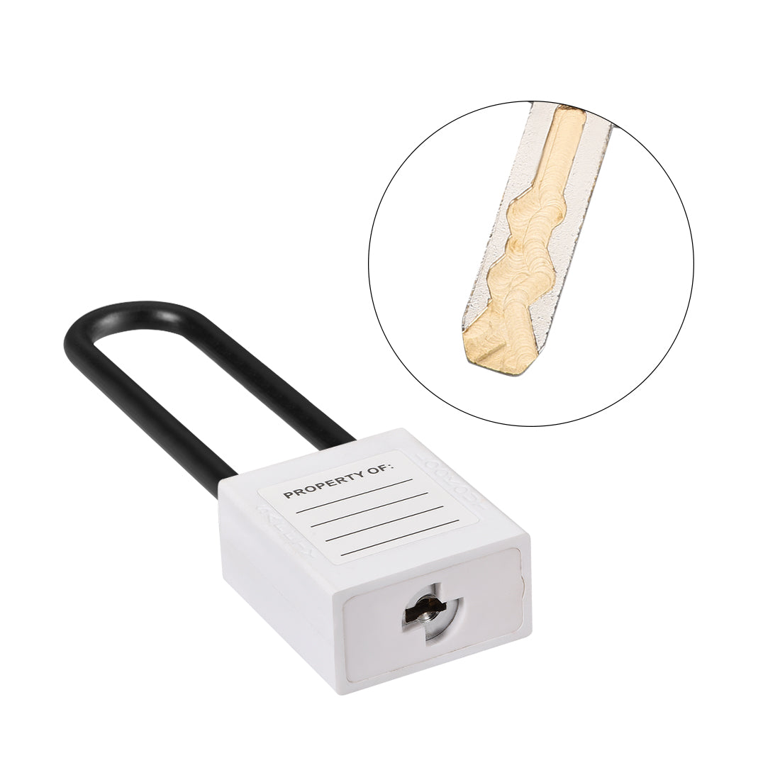 uxcell Uxcell Lockout Tagout Safety Padlock 76mm Nylon Shackle Keyed Alike White