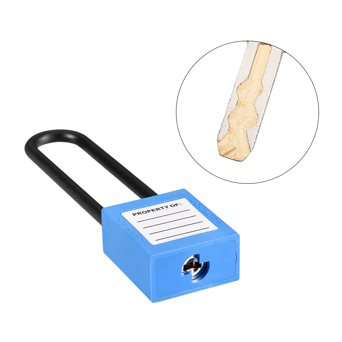 uxcell Uxcell Lockout Tagout Safety Padlock 76mm Nylon Shackle Keyed Alike Blue