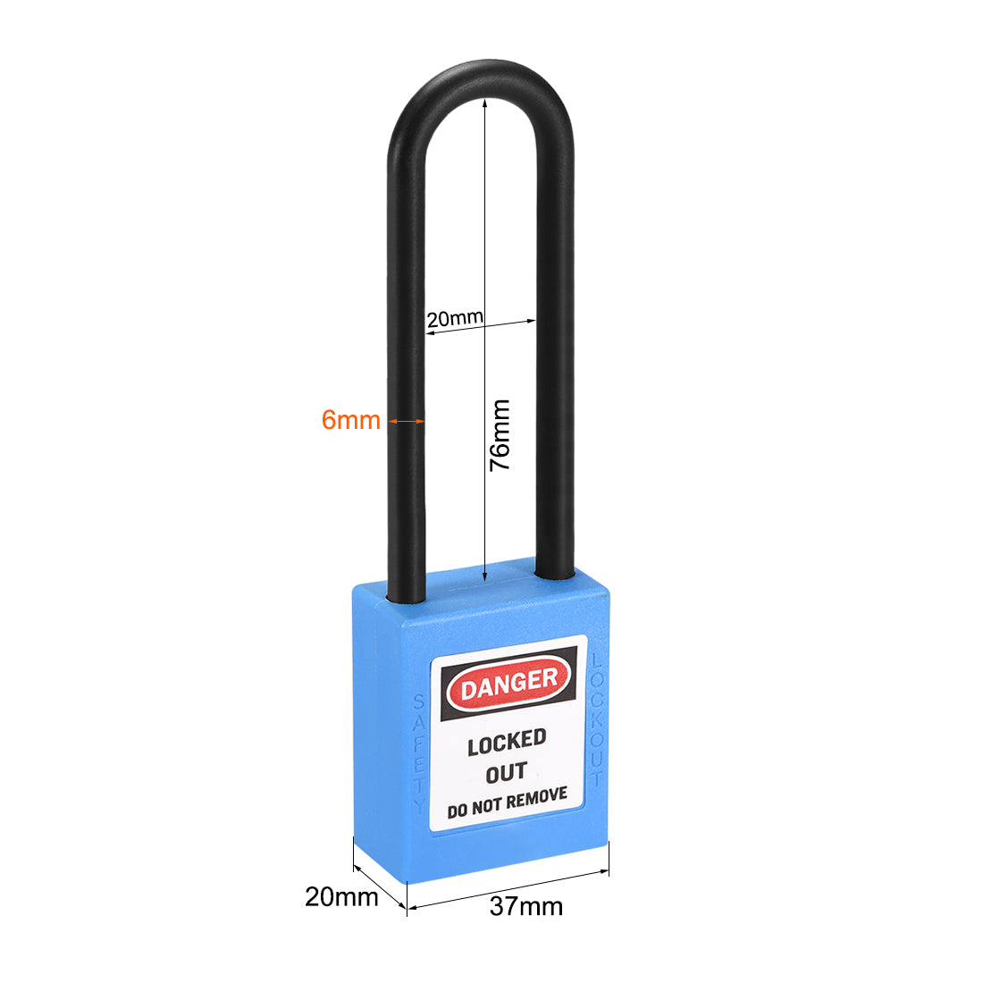 uxcell Uxcell Lockout Tagout Safety Padlock 76mm Nylon Shackle Keyed Alike Blue