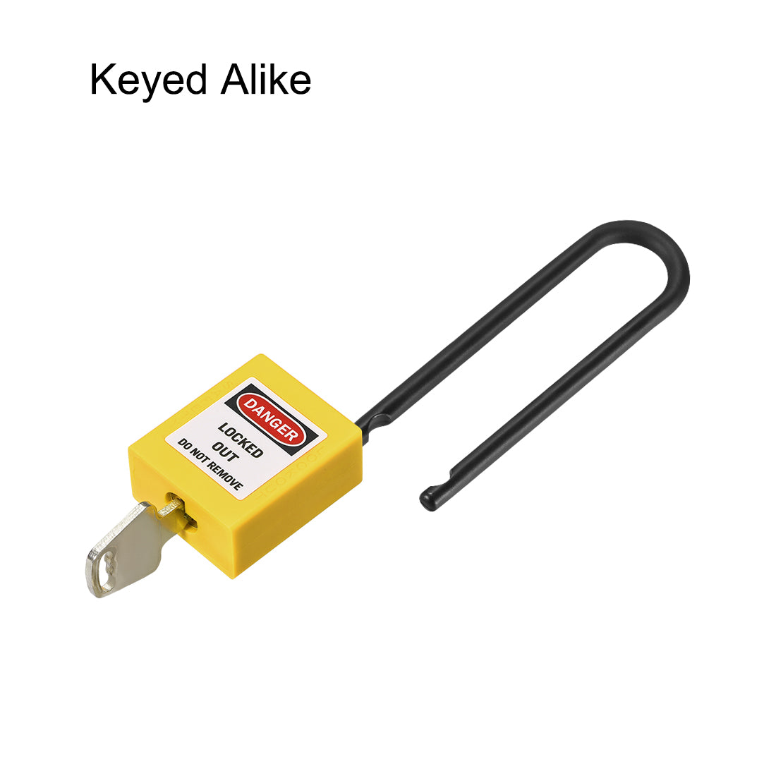 uxcell Uxcell Lockout Tagout Safety Padlock 76mm Nylon Shackle Keyed Alike Yellow