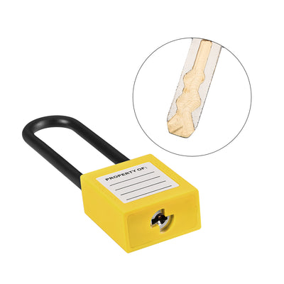 Harfington Uxcell Lockout Tagout Safety Padlock 76mm Nylon Shackle Keyed Alike Yellow