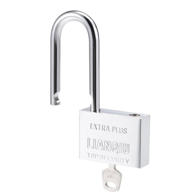 Harfington Uxcell Steel Padlocks, Keyed Alike, 60mm Wide Chrome Finish Harden Long Shackle, 2Pcs