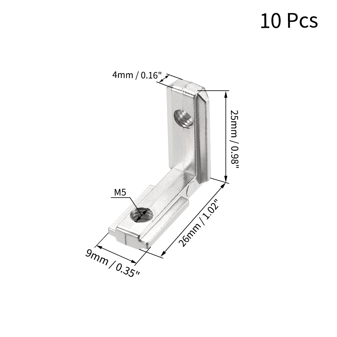uxcell Uxcell Interior Joint Bracket, Inside Corner Connector 2020 Series Slot 6mm for Aluminum Extrusion Profile, 10 Pcs