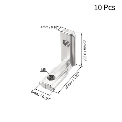 Harfington Uxcell Interior Joint Bracket, Inside Corner Connector 2020 Series Slot 6mm for Aluminum Extrusion Profile, 10 Pcs