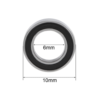 Harfington MR106-2RS Ball Bearing 6x10x3mm Double Sealed ABEC-3 Bearings 2pcs