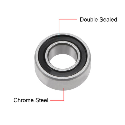 Harfington MR105-2RS Ball Bearing 5x10x4mm Double Sealed ABEC-3 Bearings 5pcs