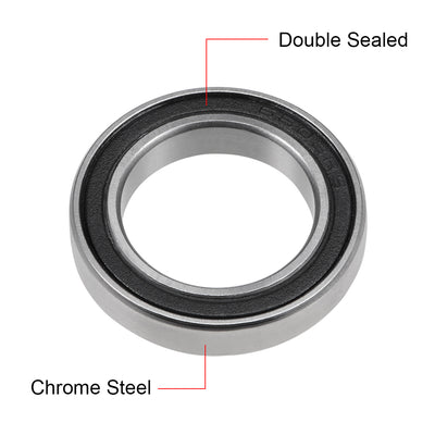Harfington Uxcell 6803-2RS Ball Bearing 17x26x5mm Double Sealed ABEC-3 Bearings 2pcs