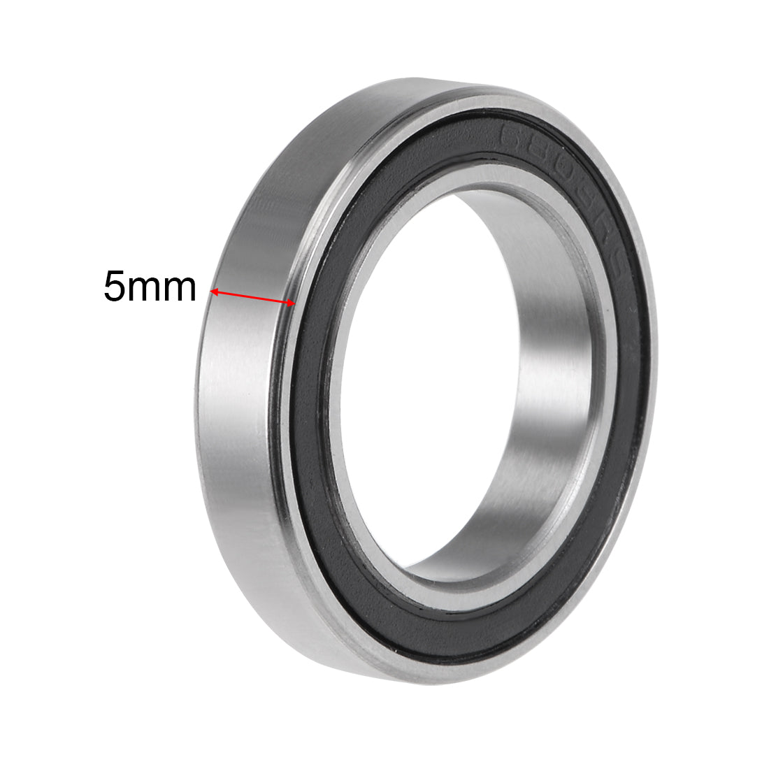 uxcell Uxcell 6803-2RS Ball Bearing 17x26x5mm Double Sealed ABEC-3 Bearings 2pcs