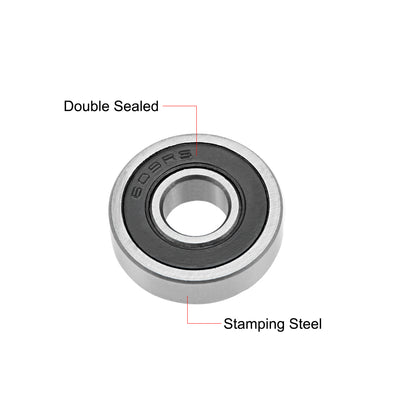 Harfington Uxcell Deep Groove Ball Bearing Double Sealed P6 Z1 Level Bearings