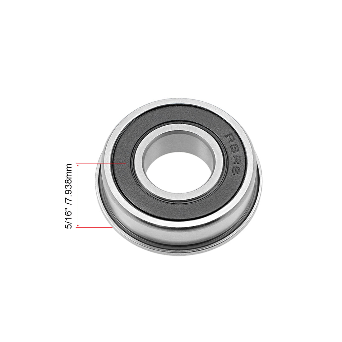 uxcell Uxcell FR8-2RS Flange Ball Bearing 1/2"x1-1/8"x5/16" Shielded Chrome Bearings 2pcs
