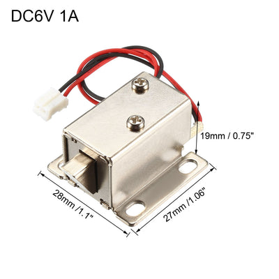 Harfington Uxcell DC 6V 1A 6mm Mini Electromagnetic Solenoid Lock Assembly Tongue Down for Electirc Lock Cabinet Door Lock