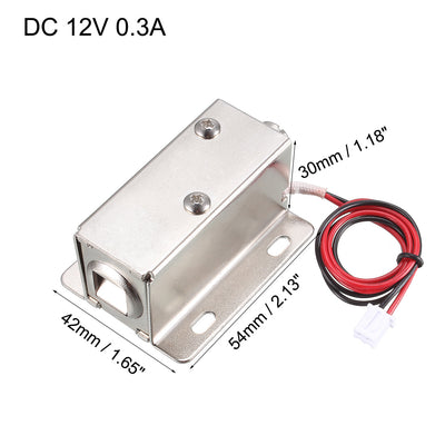 Harfington Uxcell DC 12V 0.3A 8.5mm Electromagnetic Solenoid Lock Assembly for Electirc Lock Cabinet Door Lock