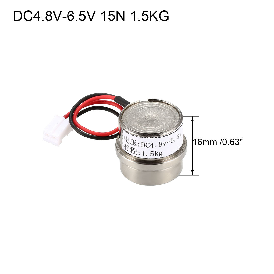uxcell Uxcell DC4.8V-6.5V 15N 1.5KG Lift Holding Electromagnet Sucking Disc Electric Lifting Magnet Solenoid