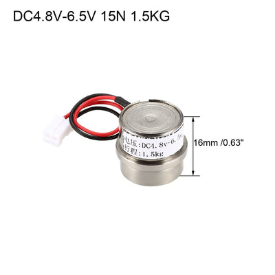 Harfington Uxcell DC4.8V-6.5V 15N 1.5KG Lift Holding Electromagnet Sucking Disc Electric Lifting Magnet Solenoid