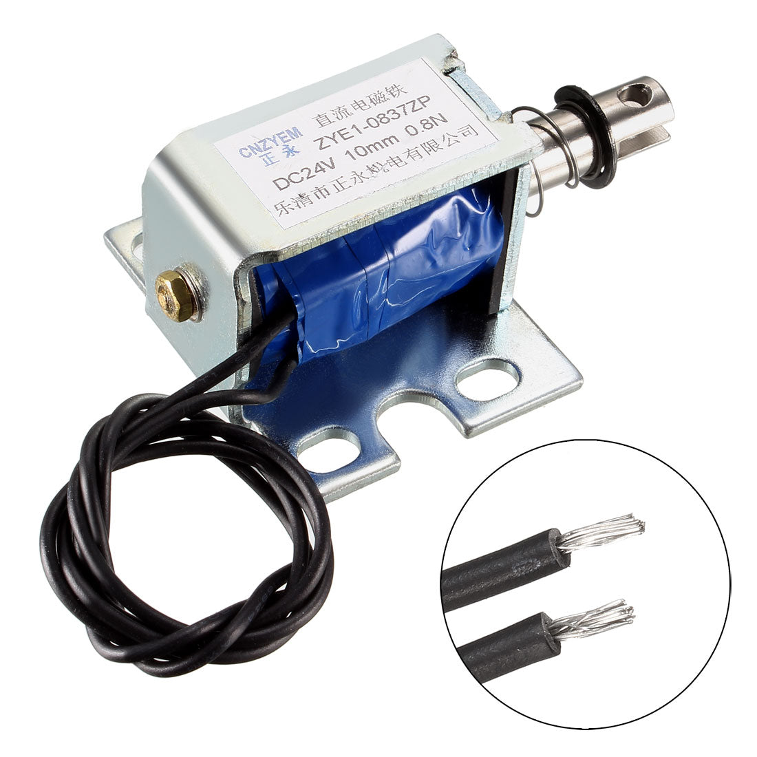 uxcell Uxcell DC Push Pull Type Solenoid Electromagnet, DC24V 18W 0.8N 10mm, Open Frame Type, Linear Motion