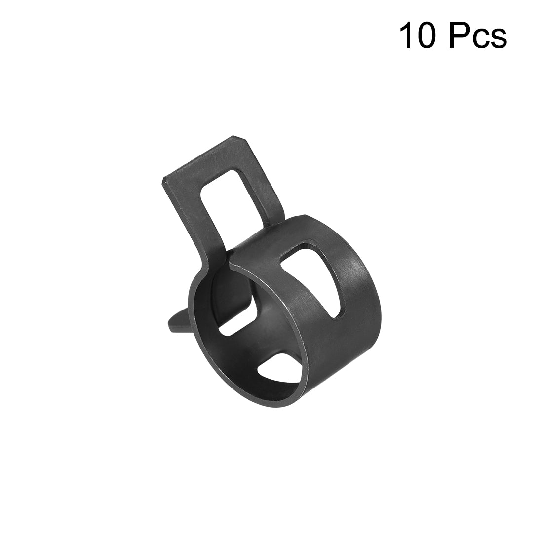 Harfington Steel Band Clamp 13mm for Fuel Line Silicone Hose Tube Spring Clips Clamp Black Manganese Steel 10Pcs