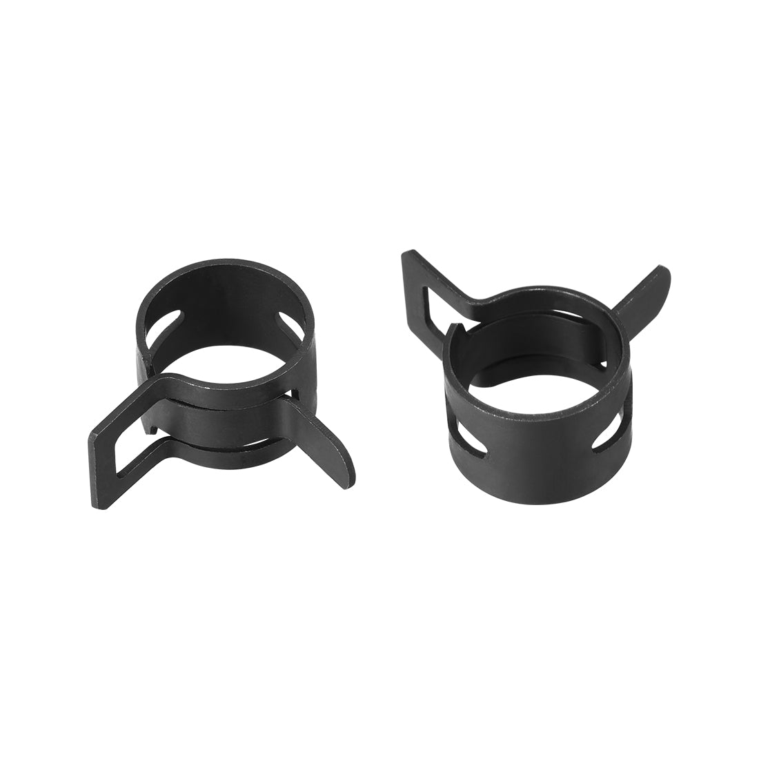 Harfington Steel Band Clamp 13mm for Fuel Line Silicone Hose Tube Spring Clips Clamp Black Manganese Steel 10Pcs