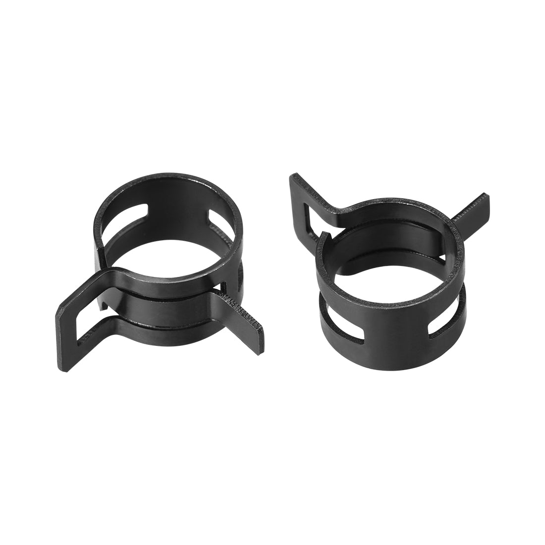 Harfington Steel Band Clamp 17mm for Fuel Line Silicone Hose Tube Spring Clips Clamp Black Manganese Steel 20Pcs