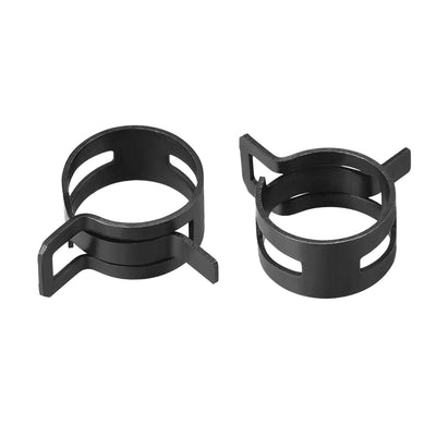 Harfington Steel Band Clamp 20mm for Fuel Line Silicone Hose Tube Spring Clips Clamp Black Manganese Steel 20Pcs