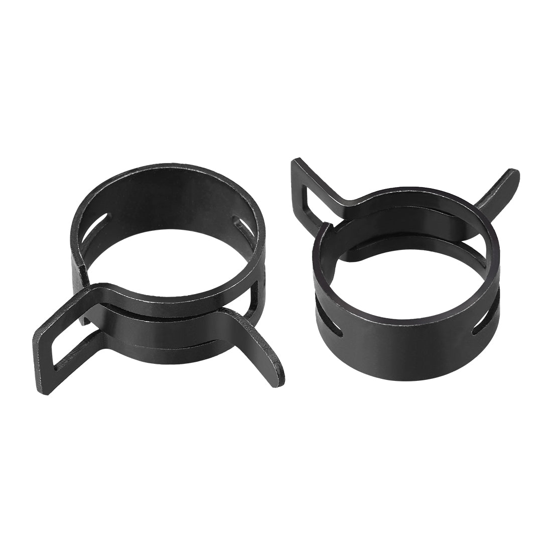 Harfington Steel Band Clamp 23mm for Fuel Line Silicone Hose Tube Spring Clips Clamp Black Manganese Steel 10Pcs